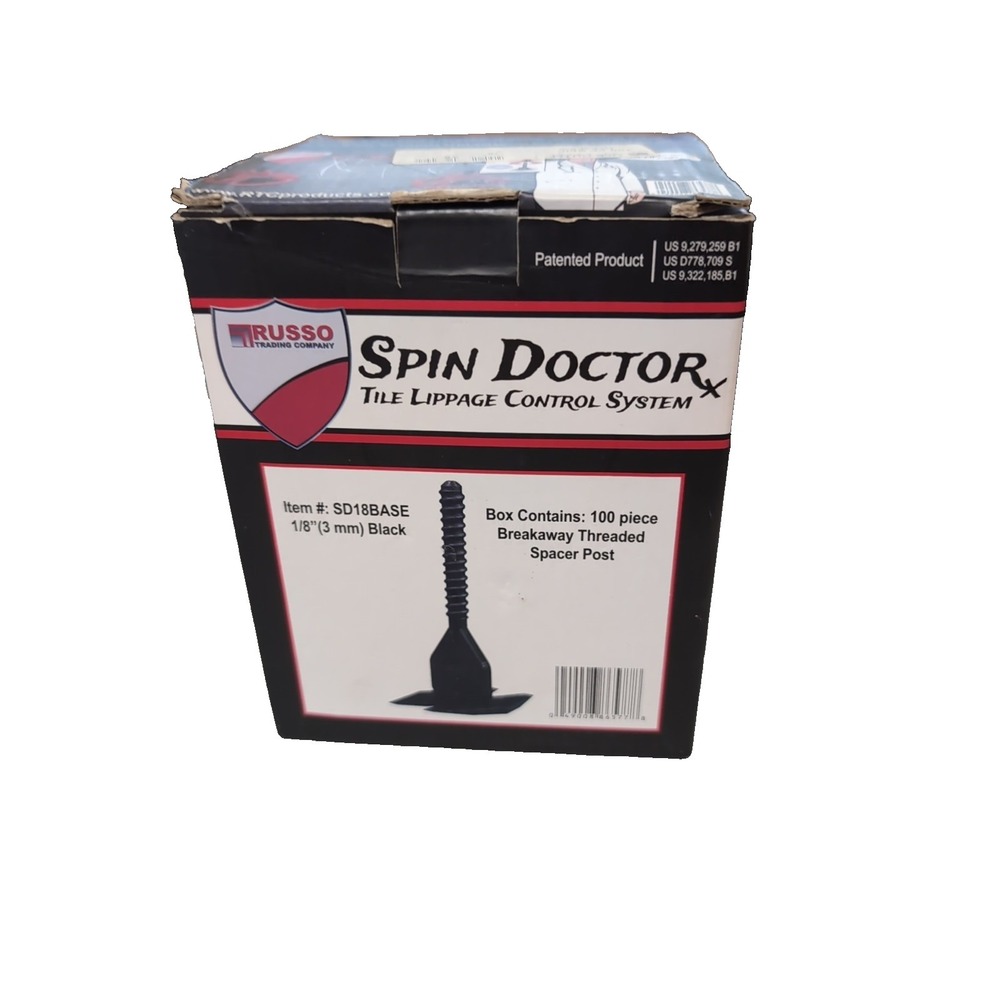 RTC Spin Doctor 1/8″ (3mm) Base 100PC Tile Lippage Control System Black